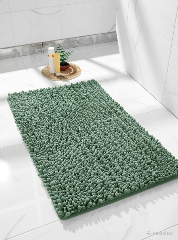 STEFLON Microfiber Door Mat(Green, Medium)