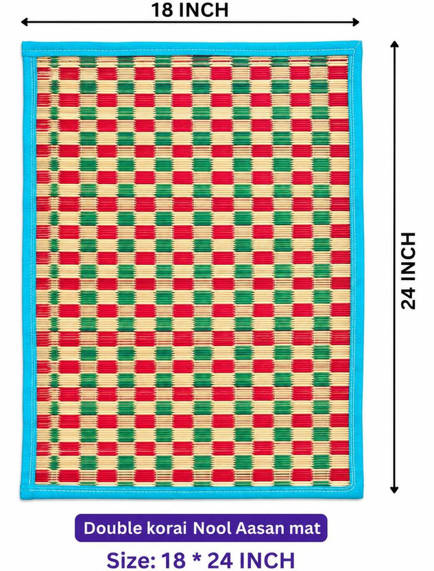 Vijaya enterprises Korai Grass Baby Sleeping Mat(Multicolor, Small)