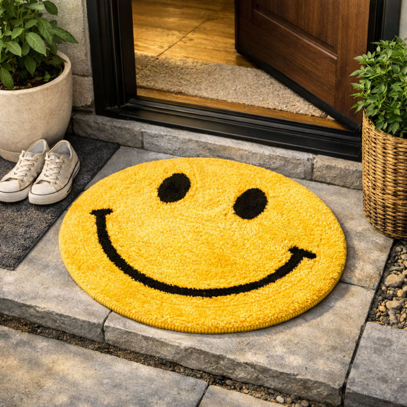 SHREE MADHAV Microfiber Door Mat(Yellow, Medium)