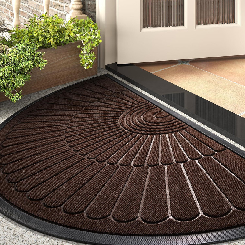 Drisha Home Rubber Door & Floor Mat(Brown 01, Free)
