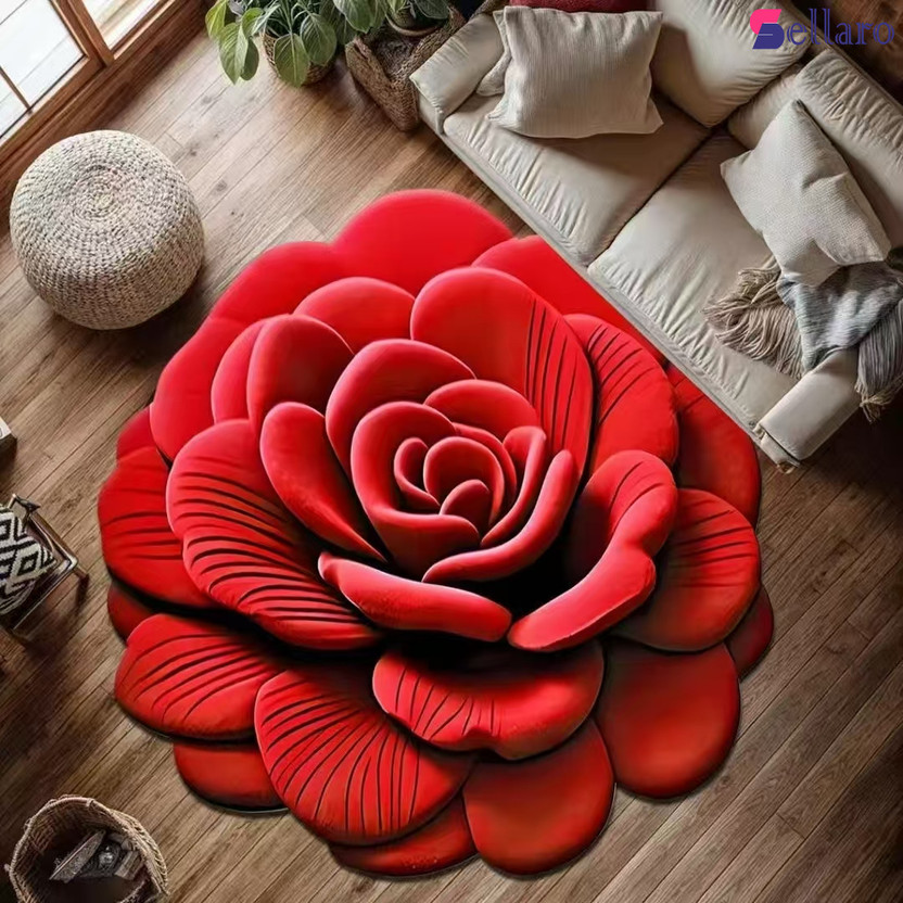 SELLARO Rubber Door & Floor Mat(Red, Large)