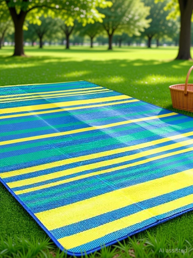 Hot Dealzz Plastic Chatai Mat(Blue, Large)