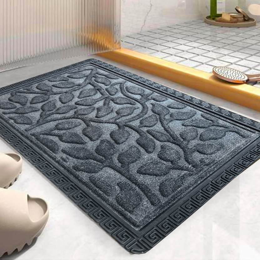 Shoppingzone Rubber Door Mat(Grey-Patta, Large)