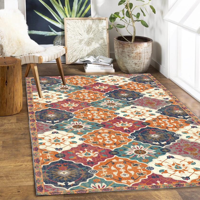 Ishro Ishro Home 92 cm  X 153 cm Polyester Carpet(Rectangle, Orange) - Flipkart Deal
