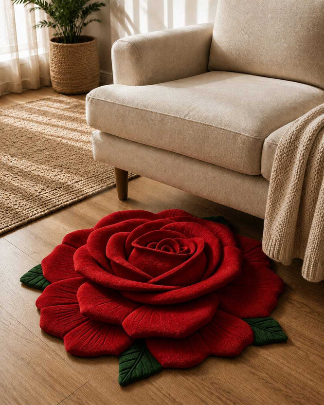Rylie Microfiber, Rubber Door & Floor Mat(Red, Medium)
