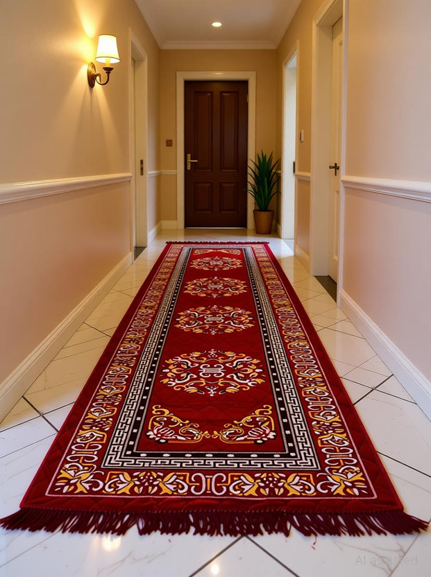 RRC 2 ft  X 6 ft Velvet Runner(Rectangle, Maroon)