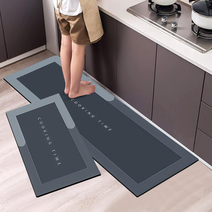 VENDIFY Rubber Kitchen Mat(Multicolor, Pack of 2, Large)