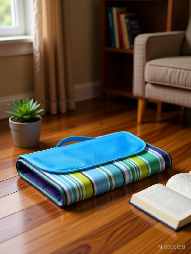 Anystar Polyester Chatai Mat(Blue, Extra Large)