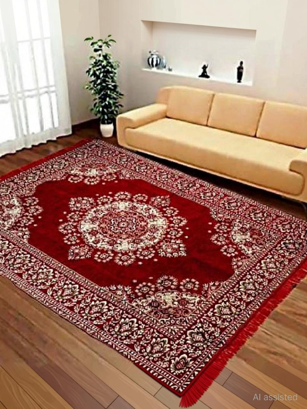 NCS Acrylic Floor Mat(Red, Large)