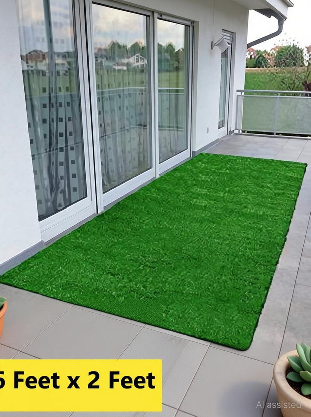 Worthful Creations Artificial Grass Floor Mat(Green, Free)