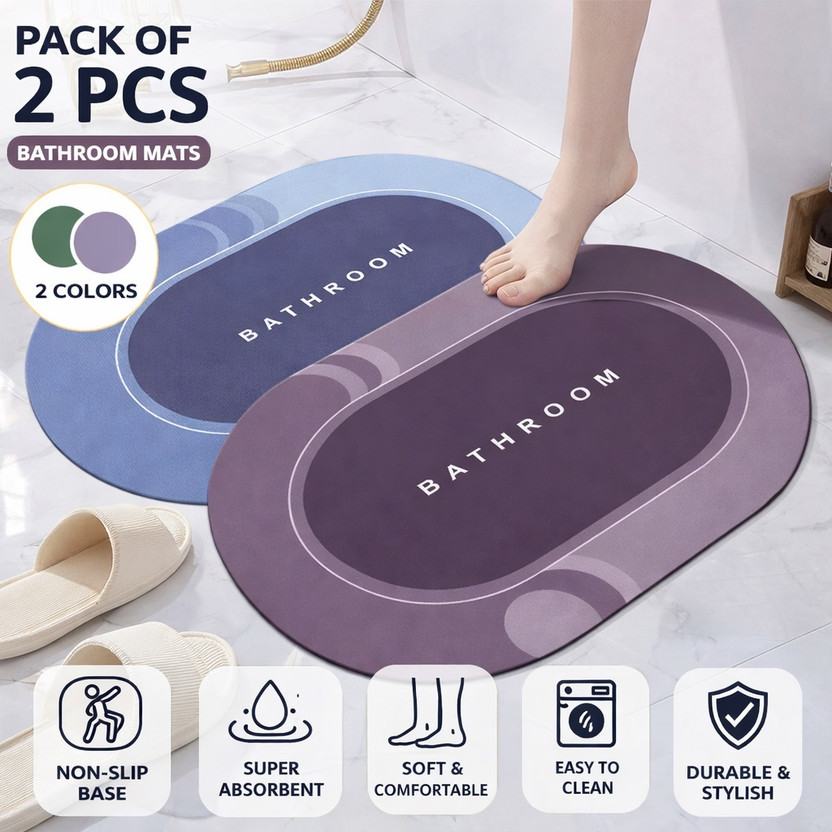 DestinyHome DestinyHome Rubber Bathroom Mat(Multicolor, Pack of 2, Free) - Flipkart Deal