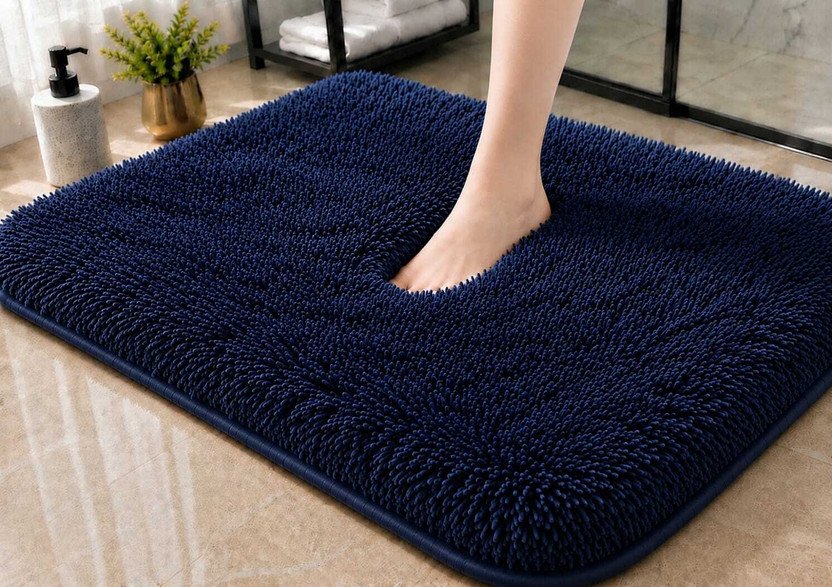 HOWNICE Cotton Door Mat(Blue, Medium)