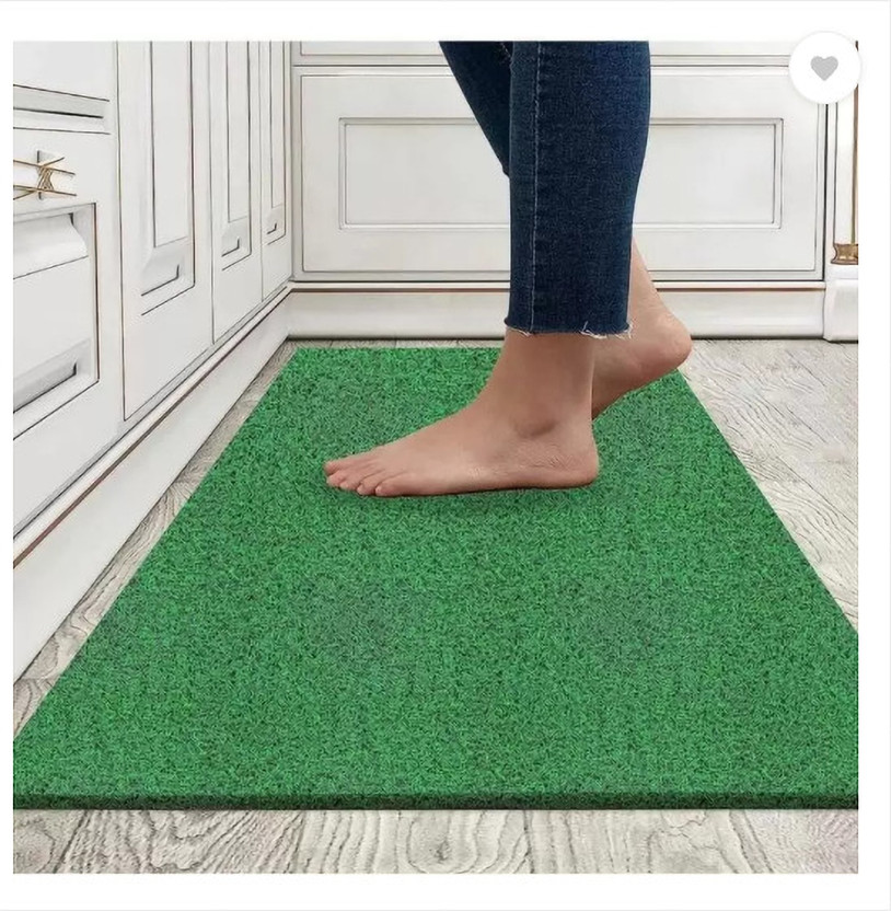 KARTIKEY HOME DECOR PVC (Polyvinyl Chloride) Floor Mat(Green, Large)