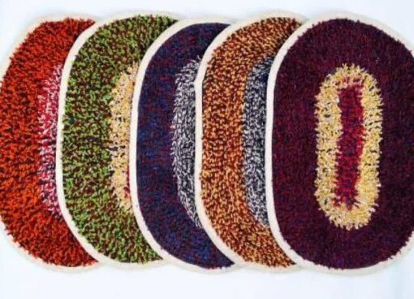 aaditex Cotton Door Mat(Multicolor, Pack of 5, Large)