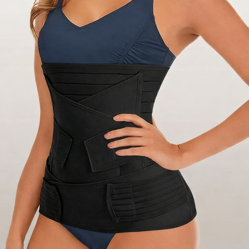 Officepy Post pregnancy maternity support belt after c section & normal delivery (Black)(Black)