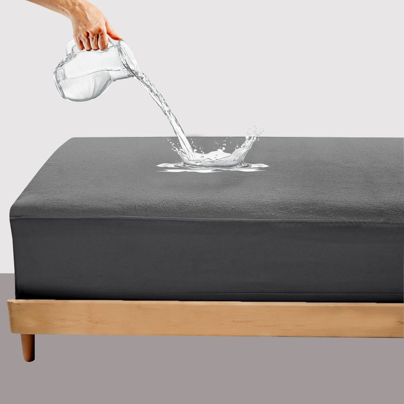 Mattress Protector Queen Size Fitted Terry Cotton Breathable, Stretchable, Waterproof Mattress Cover(72 inch x 60 inch, Grey)