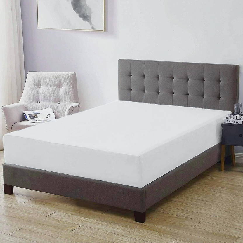 UpTrend Double Size Fitted Micro Stretchable, Waterproof Mattress Cover(183 cm x 183 cm, White)