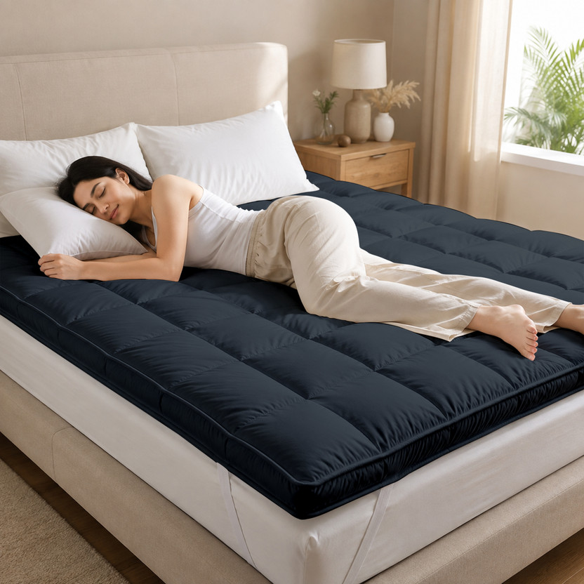 AYKA AYKA Queen Size Elastic Strap Polycotton Breathable, Stretchable Mattress Cover(198 cm x 152 cm, Black) - Flipkart Deal