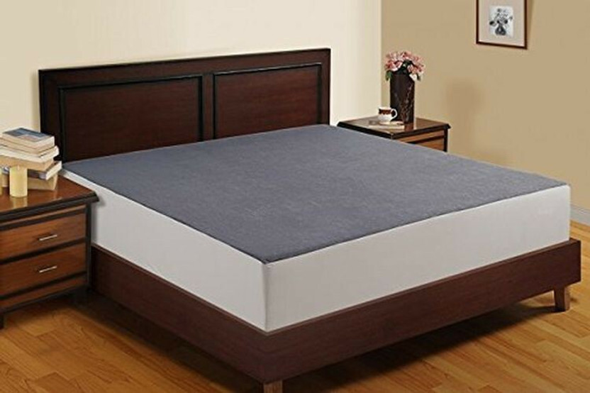 Jaipurlinen King Size Fitted Terry Cotton Breathable, Stretchable, Waterproof Mattress Cover(198.12 cm x 182.88 cm, Grey)