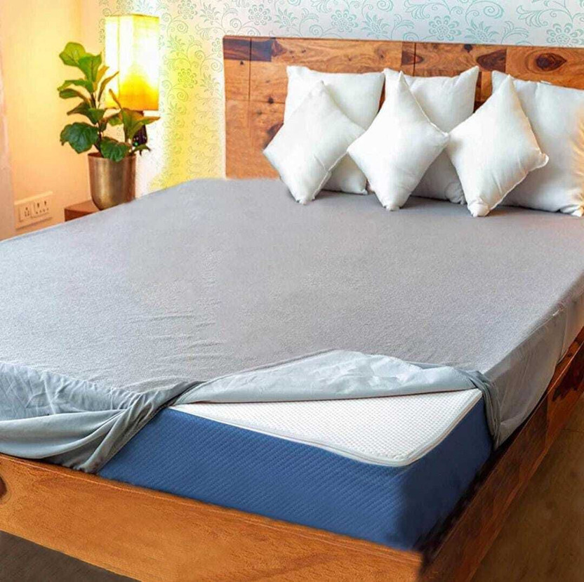EVOL EVOL King Size Fitted Terry Cotton Breathable, Stretchable, Waterproof Mattress Cover(198.12 cm x 182.88 cm, Grey) - Flipkart Deal