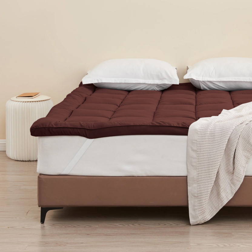 AVI King Size Elastic Strap Polycotton Breathable Mattress Cover(198.12 cm x 182.88 cm, Brown)