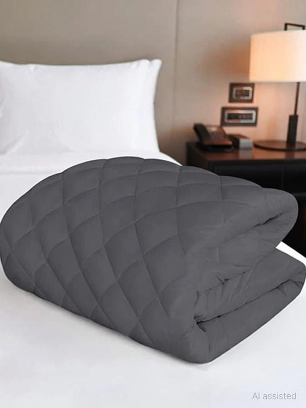 Cashmera Single Size Fitted Polycotton Breathable, Stretchable, NA Mattress Cover(198.12 cm x 91.44 cm, Grey)