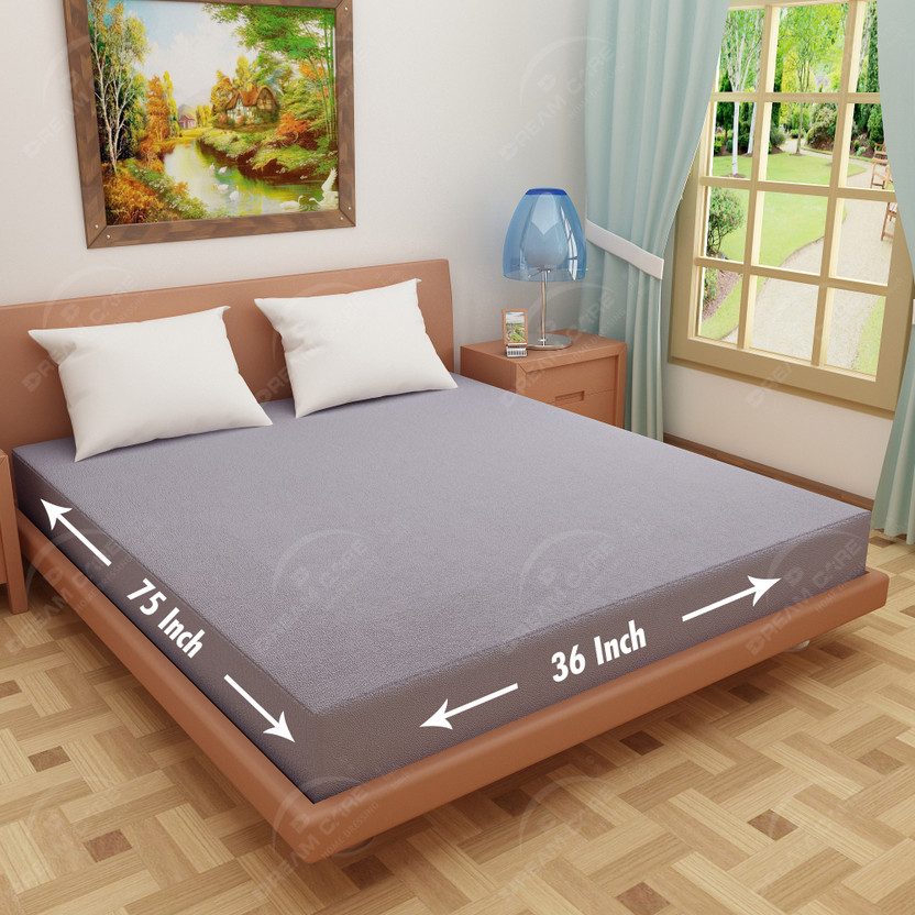 Dream Dream Care Single Size Fitted Cotton Breathable, Stretchable, Waterproof Mattress Cover(75 inch x 36 inch, Grey) - Flipkart Deal