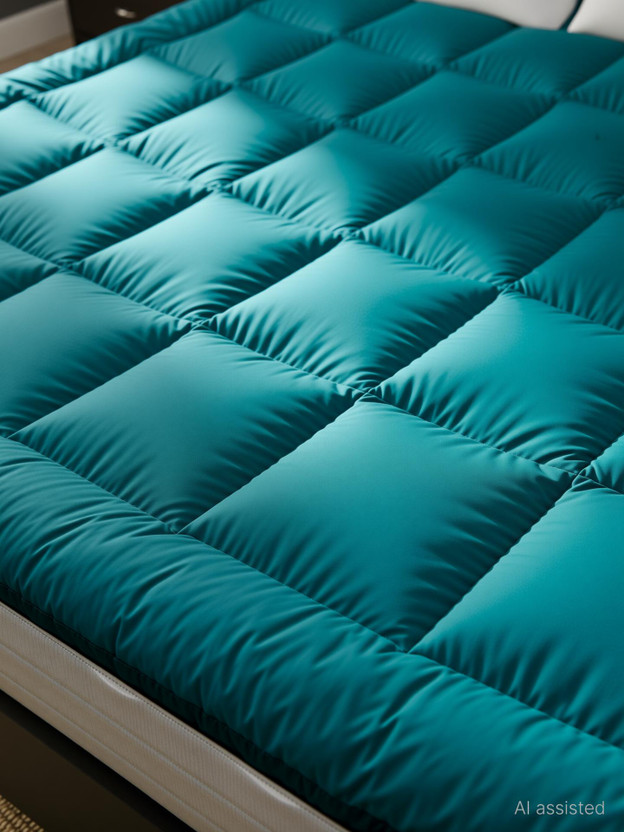 KEA 3 inch (7.62 cm) Single Size Microfibre Mattress Topper(198.12 cm x 152.4 cm, Green)