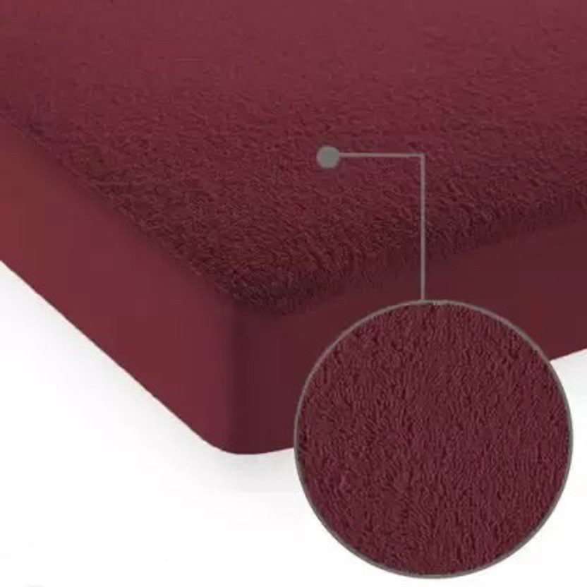 Magixy King Size Fitted Terry Cotton Breathable, Stretchable, Waterproof Mattress Cover(198.12 cm x 182.88 cm, Maroon)