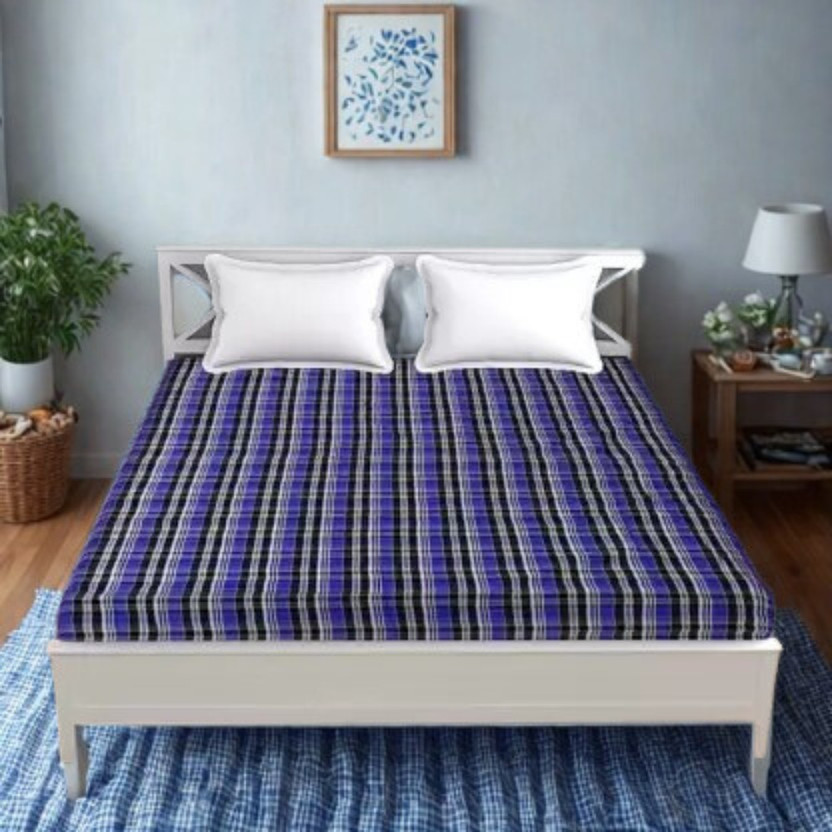 Mistik Single Size Zippered Cotton Breathable Mattress Cover(183 cm x 92 cm, Blue)