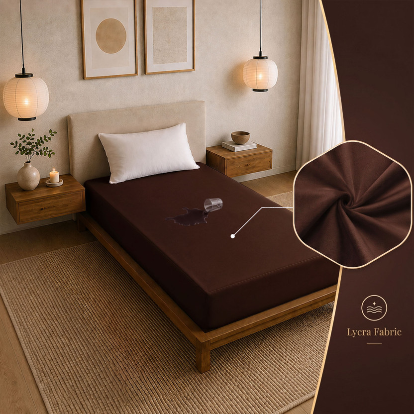 Dream Dream Care Single Size Fitted Terry Cotton Breathable, Stretchable, Waterproof Mattress Cover(75 inch x 36 inch, Brown) - Flipkart Deal