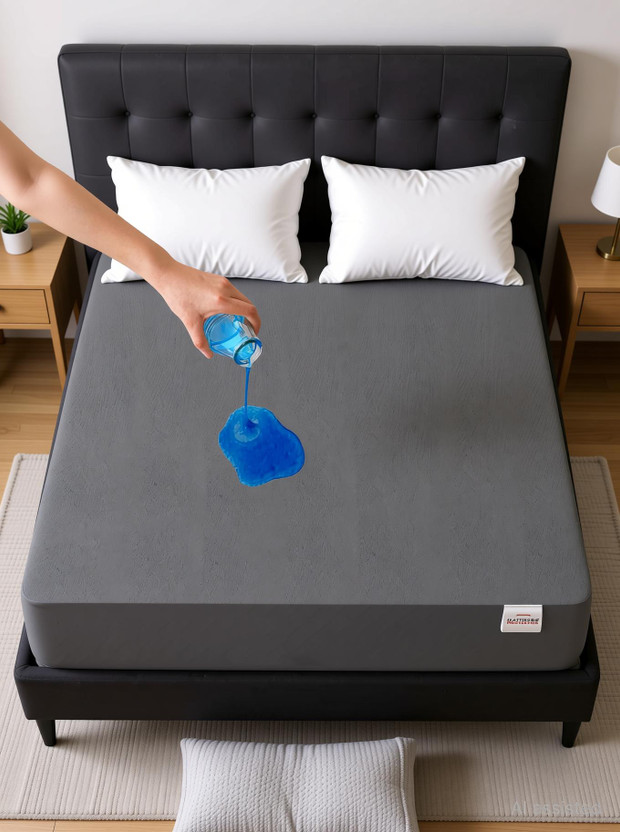Mattress Mattress Protector Single Size Fitted Terry Cotton Waterproof, Stretchable, Breathable Mattress Cover(75 inch x 48 inch, Grey) - Flipkart Deal