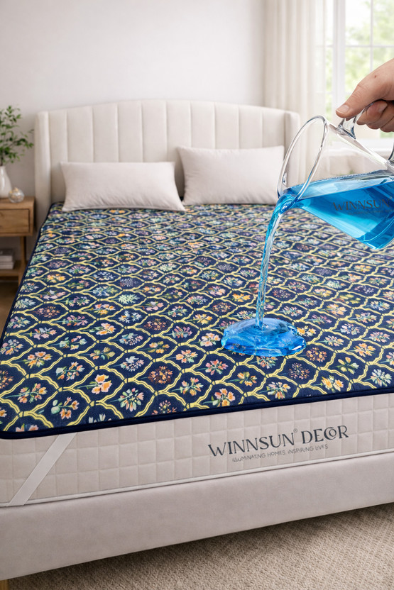 WINNSUN WINNSUN King Size Elastic Strap Synthetic Waterproof, Breathable Mattress Cover(198 cm x 182 cm, Blue, Yellow, Green) - Flipkart Deal