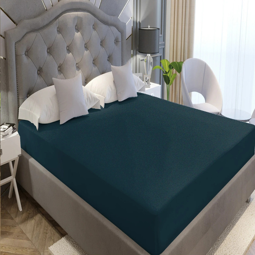 LA VERNE King Size Fitted Terry Cotton Breathable, Stretchable, Waterproof Mattress Cover(198 cm x 183 cm, Multicolor)