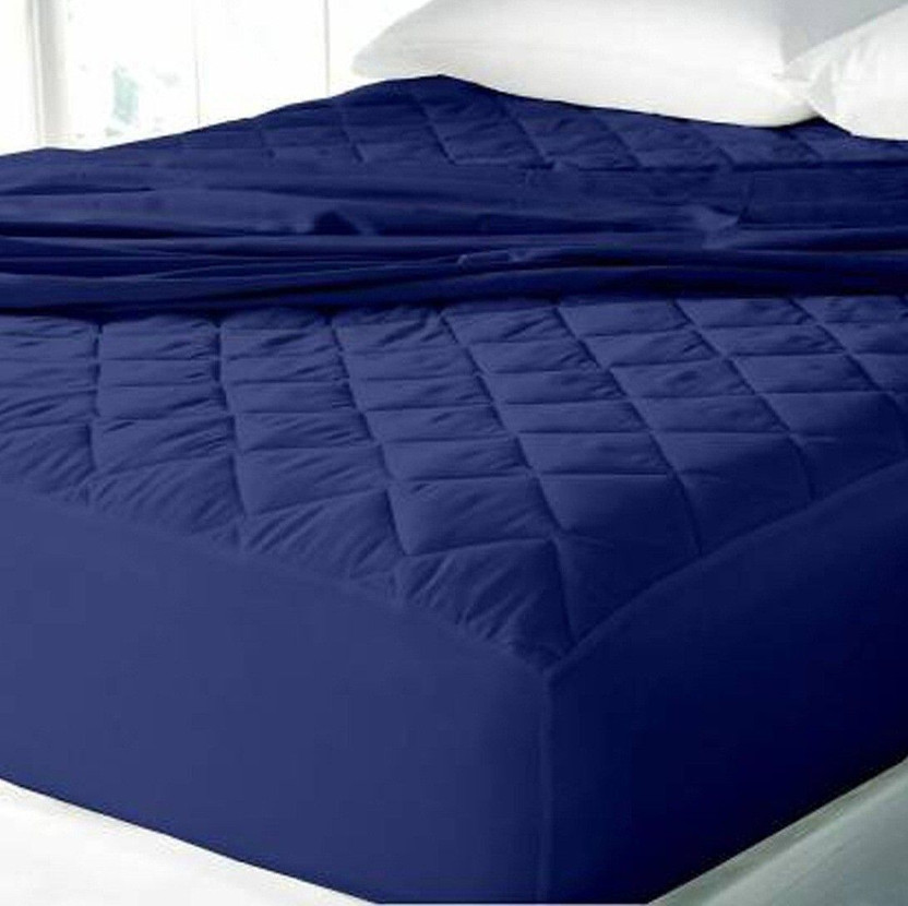 CRAZY WORLD Double Size Fitted Micro Breathable, Stretchable, Waterproof Mattress Cover(182.88 cm x 182.88 cm, Blue)