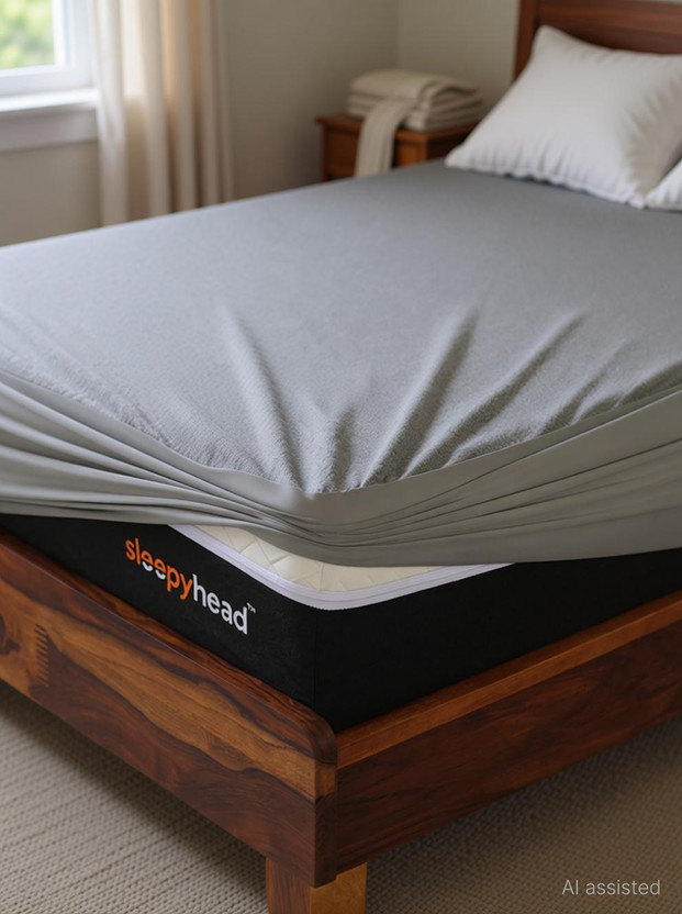 Sleepyhead Sleepyhead Double Size Fitted Blend Breathable, Stretchable, Waterproof Mattress Cover(78 Inch x 48 Inch, Grey) - Flipkart Deal