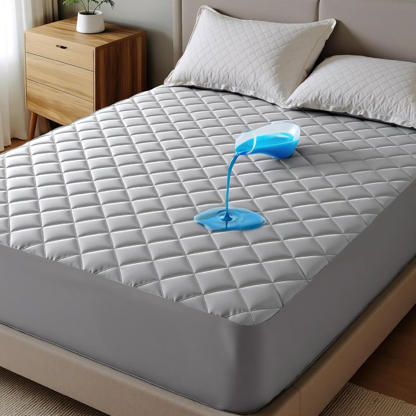 Ultrasleep Ultrasleep Double Size Fitted Polycotton Breathable, Waterproof Mattress Cover(78 inch x 48 inch, Grey) - Flipkart Deal