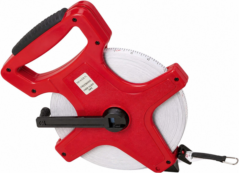 MSSI 100m Fiberglass Measuring Tape Open Reel with Handle Measurement Tape(100 m)