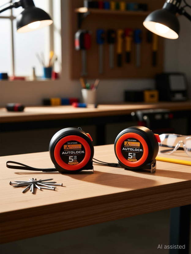 4MECH 5 Meter Measuring Tape Set of 2, Heavy Duty Autolock Accurate Measurement Tool Measurement Tape(5 m)