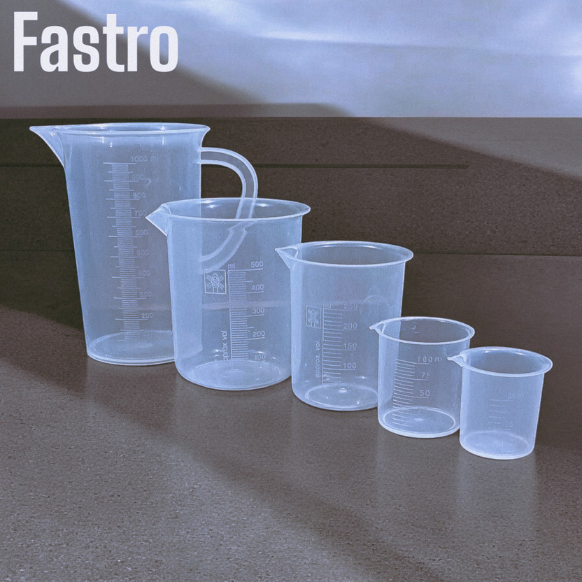 fastro Plastic Measuring Jug 1000ml & Measuring Beaker 500, 250, 100, 50ml Combo Set Measuring Cup Set(1000 ml)