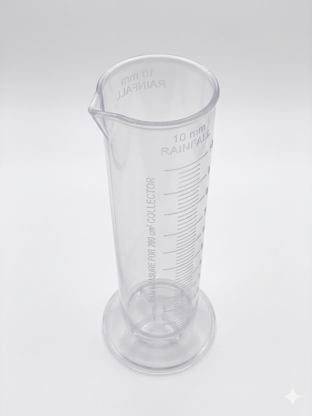 MSSI Rain Gauge Measuring Cup | 10mm Rainfall Scale | Durable Plastic Weather Tool Measuring Cup(1.0E-5 L)