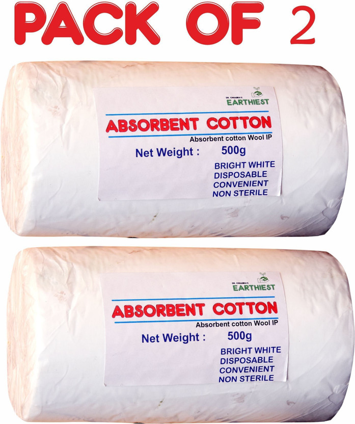 Dr. Chhabra's Earthiest ABSORBENT COTTON ROLL FOR MAKE UP REMOVE,DUST FREE, MULTIPURPOSE , 2 Pack Interactive dressings Medical Dressing(Pack of 2)