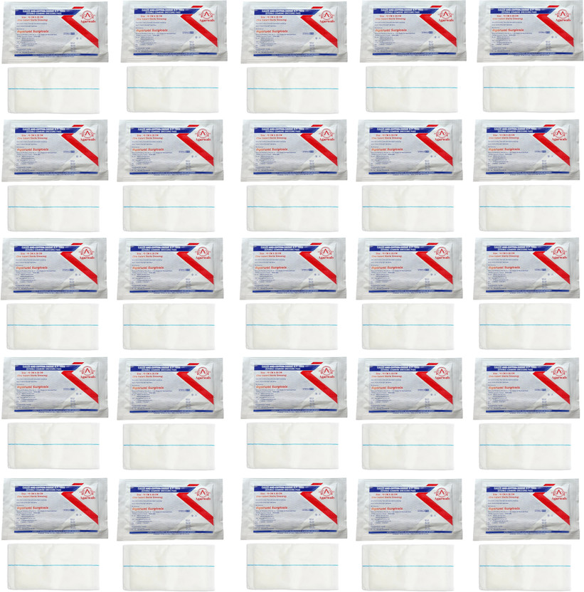 Agarwals Gauze & Cotton Tissue Sterile Combine Dressing Surgical Pad 10CMx20CM (25 PCS) Interactive dressings Medical Dressing(Pack of 25)