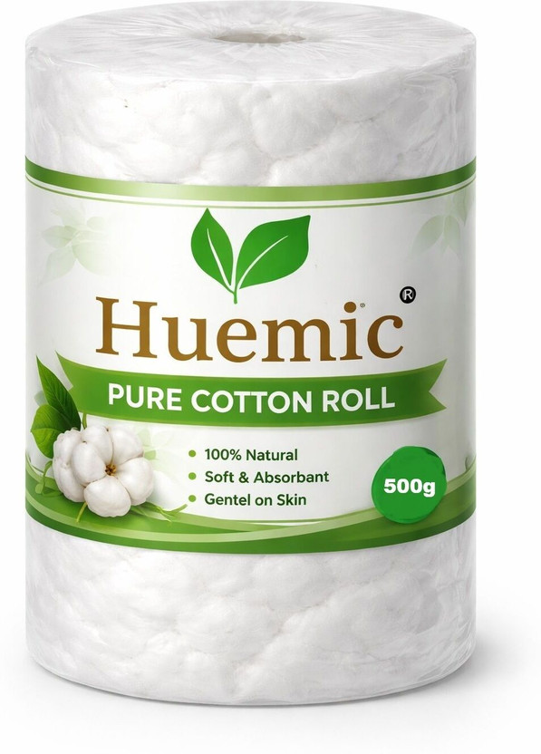 huemic 500g Surgical Cotton Roll – High Absorbency Pure White Medical Cotton HD Gauze Medical Dressing(Pack of 1)