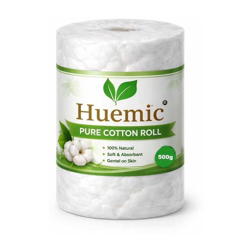 Huemic 500g Surgical Cotton Roll – High Absorbency Pure White Medical Cotton HD Gauze Medical Dressing(Pack of 1)
