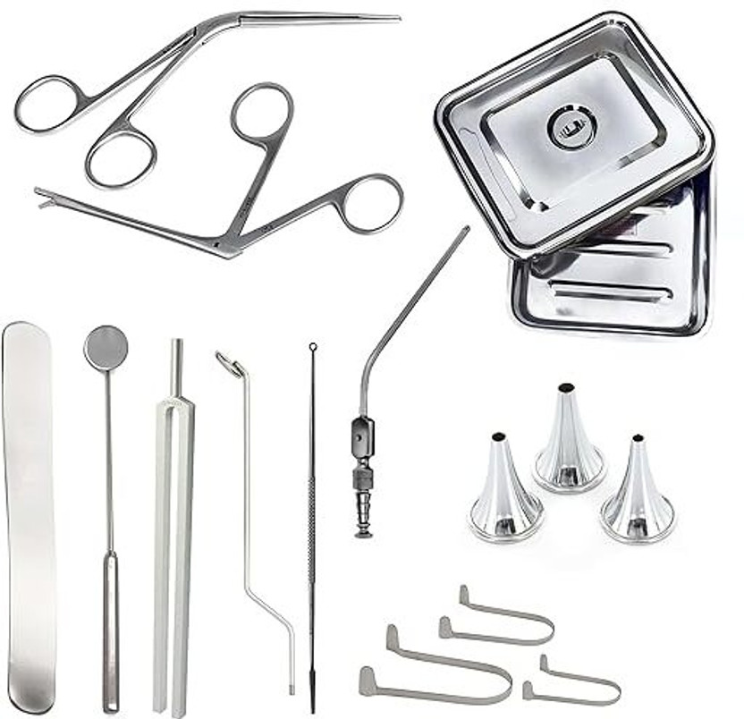 REVITI ENT Surgical Instrument Kit Set for Ear Nose Throat Examination & Surgery Medical Equipment Combo