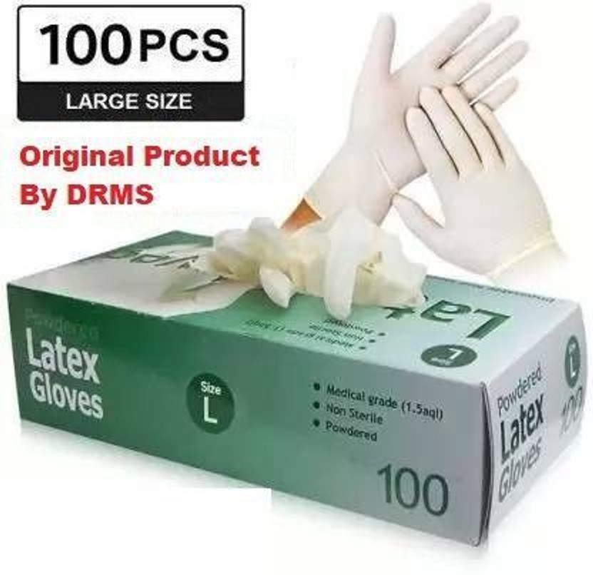 DM SPECIALLY FOR SPECIALIST : Best Quality Latex Examination Gloves(Pack of 100)