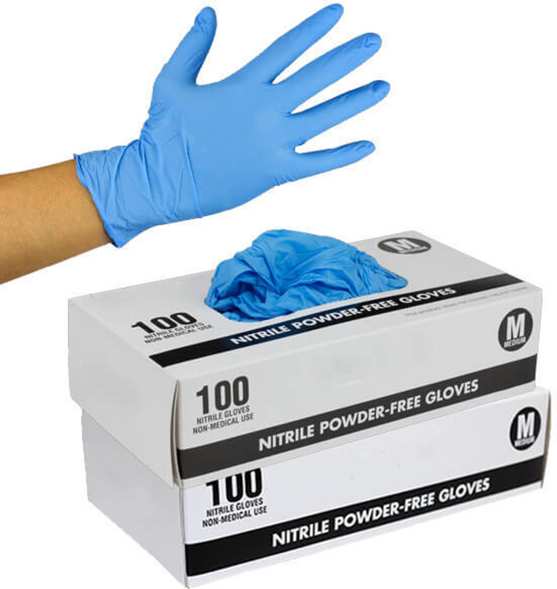 E Solutions E medical gloves blue-261 Nitrile Examination Gloves(Pack of 100)