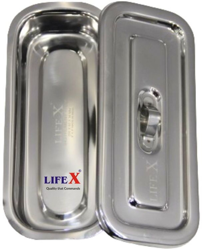 Lifex 8" x 3" Instrument Tray with Lid | Catheter Tray | Surgical Tray Reusable Medical Tray