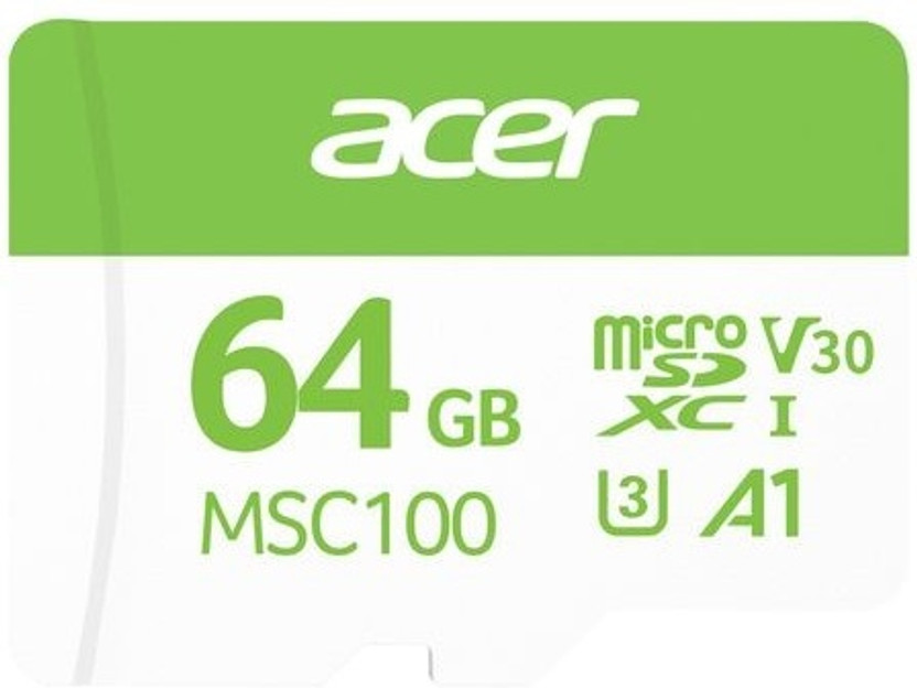 Acer MSC100 MSC100 64 GB MicroSDXC UHS Class 3 100 MB/s  Memory Card Compatible with Mobile